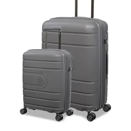 IT luggage Grey Set Of 2 Solid Hard-Sided Trolley Suitcases-24