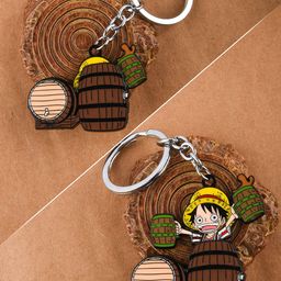 COMICSENSE Brown & Silver Toned Textured Anime Luffy Metal Key Chain-image-67