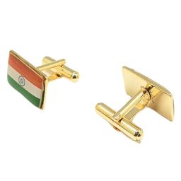 the tie hub Tri Color India Flag Multi-Design Shape cufflinks For Men image 2