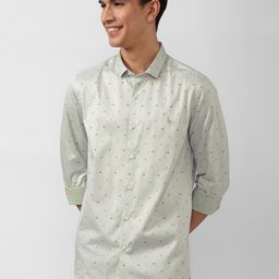SIMON CARTER LONDON Men Grey Slim Fit Printed Casual Shirt-image-78