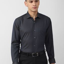 Van Heusen Men Grey Formal Pure Cotton Shirt-image-100