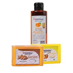 Deyomkar Herbal Orange Peel Of Mask with Sandal Wood Soap And Lemon Honey Soap-1