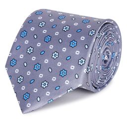 Tossido Men Grey & Blue Printed Broad Tie-image-16