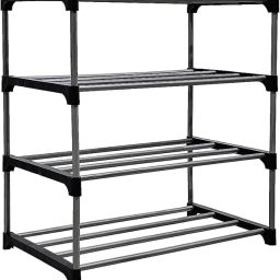 4layer black Plastic Open Book Shelf-image-39