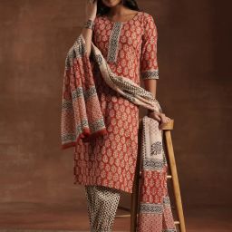 Women Pure Cotton Kurta Salwar Dupatta Set-image-11