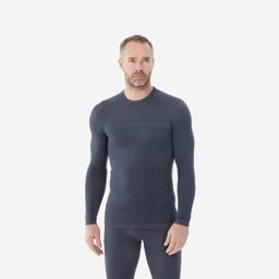 Men's Warm & Breathable Wool Ski Base Layer Top BL100 - Grey-image-18