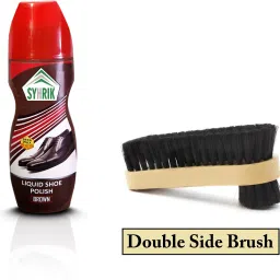 Fiveream Brown Liquid Shoe Polish and Dual Side Shoe Brush for Double Action. Leather, Synthetic Leather Shoe Liquid Polish-image-54