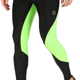 Color Block Men Green, Black Tights-image-16