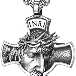 Religious Handmade Silver Christ Jesus Cross Pendant Necklace Sterling Silver Alloy, Metal Pendant-image-42