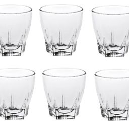 Bottle & 12 Glass Serving Lemon Set, Pink, Clear, Glass - A635 Jug Glass Set-image-99