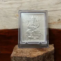 ASTRO-D 999 Pure Silver Lord Ganesh Frame Tabletop Stand Suitable For Pooja Room Decorative Showpiece - 10 cm-image-74