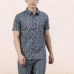 Men Night Suit Set Dark Blue Printed-image-51