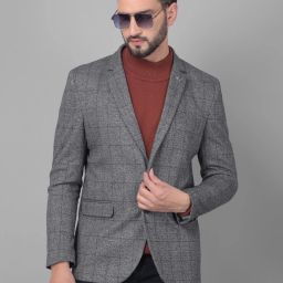 Men Checkered Single Breasted Casual Blazer-image-43
