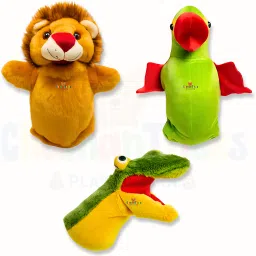 Plush Puppets | Lion | Parrot | Crocodile | Hand Puppets for Kids- 12 inch-image-6