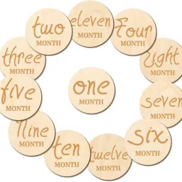 12 PCS Wooden Baby Monthly Milestone - Milestone Photo Cards Wooden Cut-outs-image-10