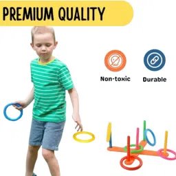 hk sports Plastic Ring Toss Game Set Ring Target Hoopla Throw Game Kids image 2