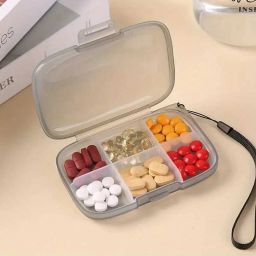 6 slot 6-Slot Pill Box, Compact & Portable Medicine Organizer for Daily Use Pill Box-image-92