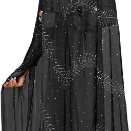 Chiffon Solid Black Women Dupatta-image-2