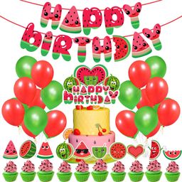 zyozi Watermelon Birthday Party Decoration for Fruit Summer Themed 1 - Pack of 37-picture-42