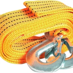 2 Anti Slipping Hooks Heavy Duty Car Tow Cable 3 Ton Emergency Car Towing Rope Nylon Strap - Yellow Color, Pack of 1 2.7432 m Towing Cable-13