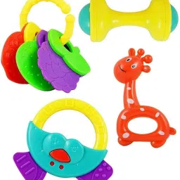 Colorful Rattles for Little Babies, 4 Cute Toys (1 Set of 4 Rattle , Multi) Rattle-image-74