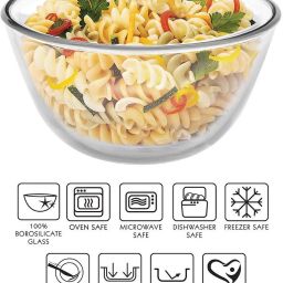 Glass Mixing Bowl Microwave Safe Toughened Borosilicate Glass Bowl Mixing Serving Bowl -550ml-1qty-image-16
