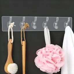 6 in 1 Heavy-Duty Hooks | Drill Sticker Hanger | Kitchen Bathroom Hook Rail 1-image-67