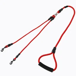 Double Coupler Dog Leash|Double Dog Leash|Durable Metal Hooks|Red 145 cm Dog Strap Leash-image-94