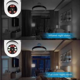 SROPX Panoramic WiFi Light Bulb Security Camera - 360° View, Motion Detection Security Camera image 2