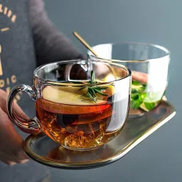 Pack of 2 Glass Clear Jumbo Glass Cup for Coffee-image-7