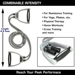 manrom Double Toning ResistanceTube&Double Spring Tummy Trimmer with Push up Bar Stand Ab Exerciser image 3