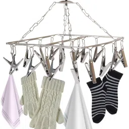 15 Clips Stainless Steel Sq Cloth Dryer Clothes Drying Stand Hanger Stainless Steel Cloth Clips-picture-16