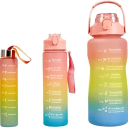 Motivational Silicone Water Bottle 3 in 1 Set 2000 ml Bottle-28
