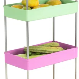 Popular 4 Layer Plastic Portable Modern Fruit and Vegetable Trolly Plastic Kitchen Trolley-image-49