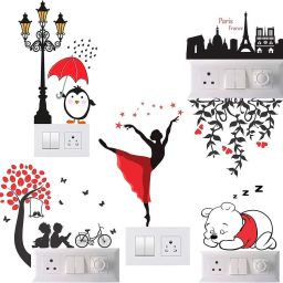 10 cm Creative Multicolor Switch Board Sticker For Switch Board Wall 3D Decal Creative Multicolor Beautiful Standard Size Self Adhesive Sticker-15