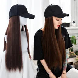samyak Curly Long Synthetic Wig with Baseball Cap Hat Extension&Wigs For Women Hair Extension-picture-13