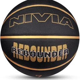 nivia Rebounder, 8 Panels, Butyl Bladder, For All Indoor & Outdoor Surfaces Black Gold Basketball - Size: 7-picture-38