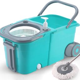 Premium Double Bucket Spin Mop with Wheels (( 6 Months Warranty on Rod Set ))-02 Wet & Dry Mop-image-49
