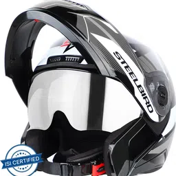 steelbird SBA-7 Huracan ISI Certified Flip-Up Helmet for Men and Women with Sun Shield Motorbike Helmet-picture-31