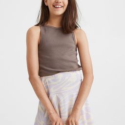 H&M Beige & Lavender Printed Jersey Skirt-image-78
