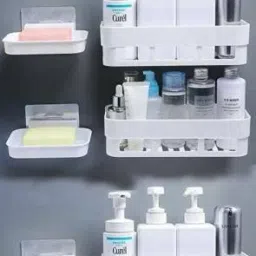 Useful Traditional Wall Shelves And Soap Dish With Adhesive Magic Sticker Pack of 6-image-25