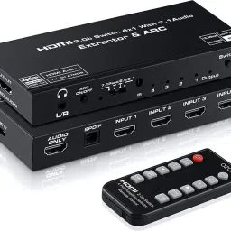 Tobo HDMI 2.0 Switch 4x1 4K60HZ HDCP2.2with Audio Extractor 3.5 jack optical cable 64 inch Blu-ray Player-9