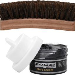 ROGZI Natural Horse Hair Shoe Brush With Shoe Cream Black 60GR Shoe Care Kit Shoe Care Kit-image-30