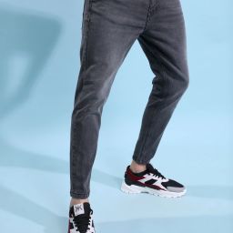 Men Super Skinny Mid Rise Dark Grey Jeans-image-42