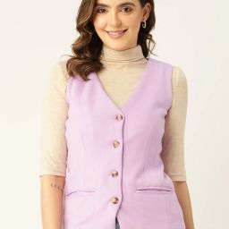 Solid Women Waistcoat-image-2