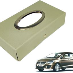 Chrom-Beige Tisue Box Leatherete-640 Vehicle Tissue Dispenser-image-7