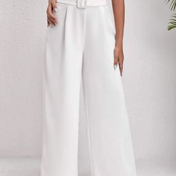 kotty Women Regular Fit White Viscose Rayon Trousers-picture-7