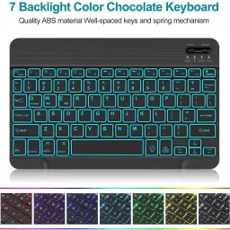 Proelite Detachable Backlit Bluetooth Keyboard case for Apple iPad 10th Gen 10.9 2022 Bluetooth Standard Tablet Keyboard Compatible with Desktop, Laptop, Mac 18 RGB Effects, Adjustable 4-level RGB backlit image 3