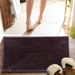 pano Brown Solid MicroFibre 15x10 Inches Antiskid Bath Mats-picture-28