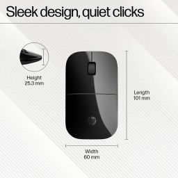 HP Z3700 /Slim form with USB receiver,16 month battery life, 1200DPI Wireless Ambidextrous Optical Mouse image 2